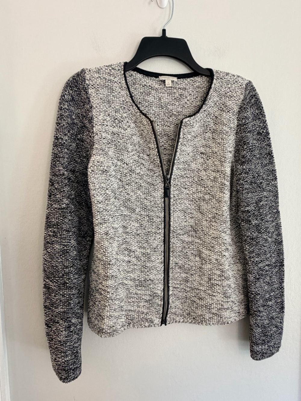 Talbots Marled Zip Front Knit Sweater Jacket Size Small